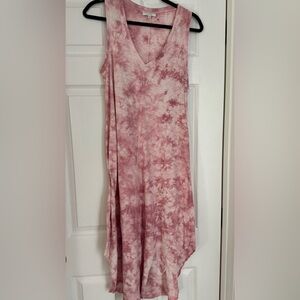 Z Supply Pink Tie-Dye Maxi Dress